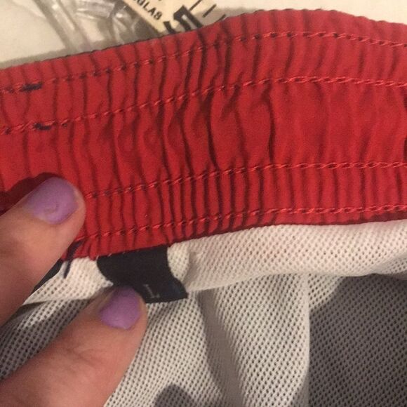 Polo by Ralph Lauren Men's Blue Red Drawstrings Swim Trunks Size Large - Picture 7 of 10